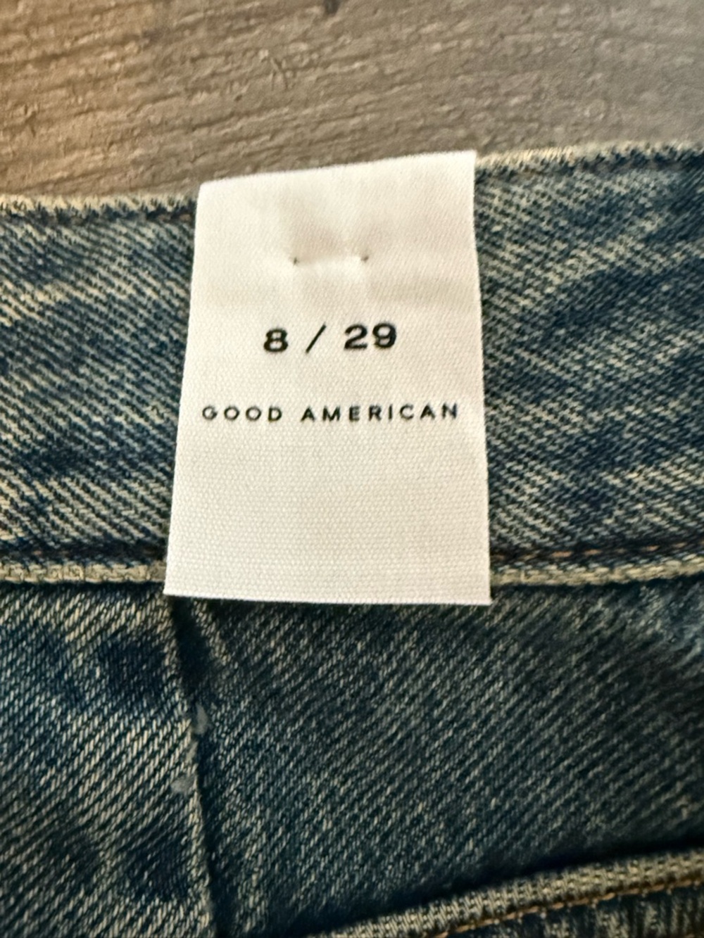 Good American The Khloé High Waist Patch Denim Straight Leg Jeans - Picture 9 of 10